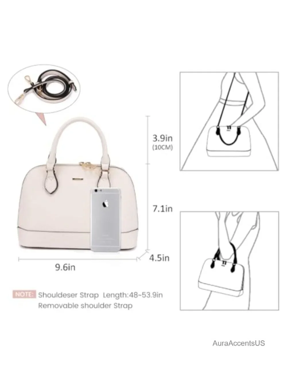 Faux Leather Vintage Satchel Crossbody Bag with Double Zip Top Handle